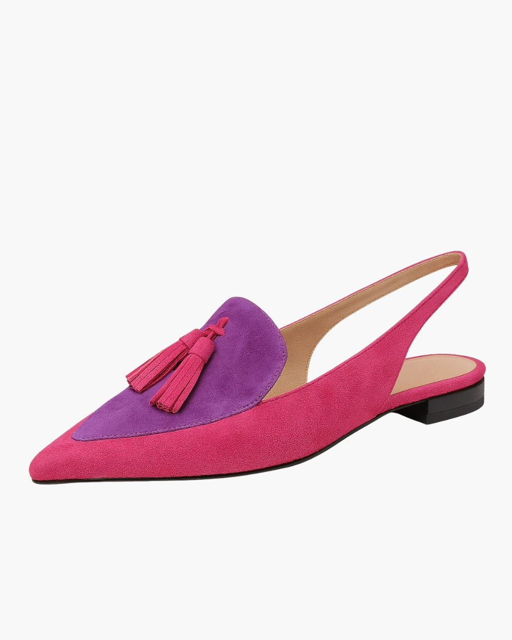 Quelia – Puntige slingback met kwastjes