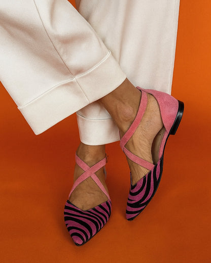 Asilia – Gestreepte sandalen met puntige neus