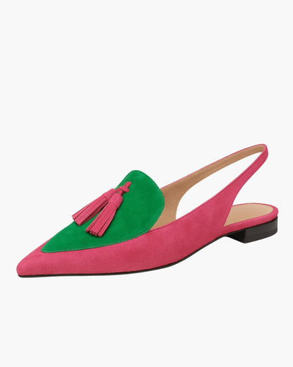 Quelia – Puntige slingback met kwastjes