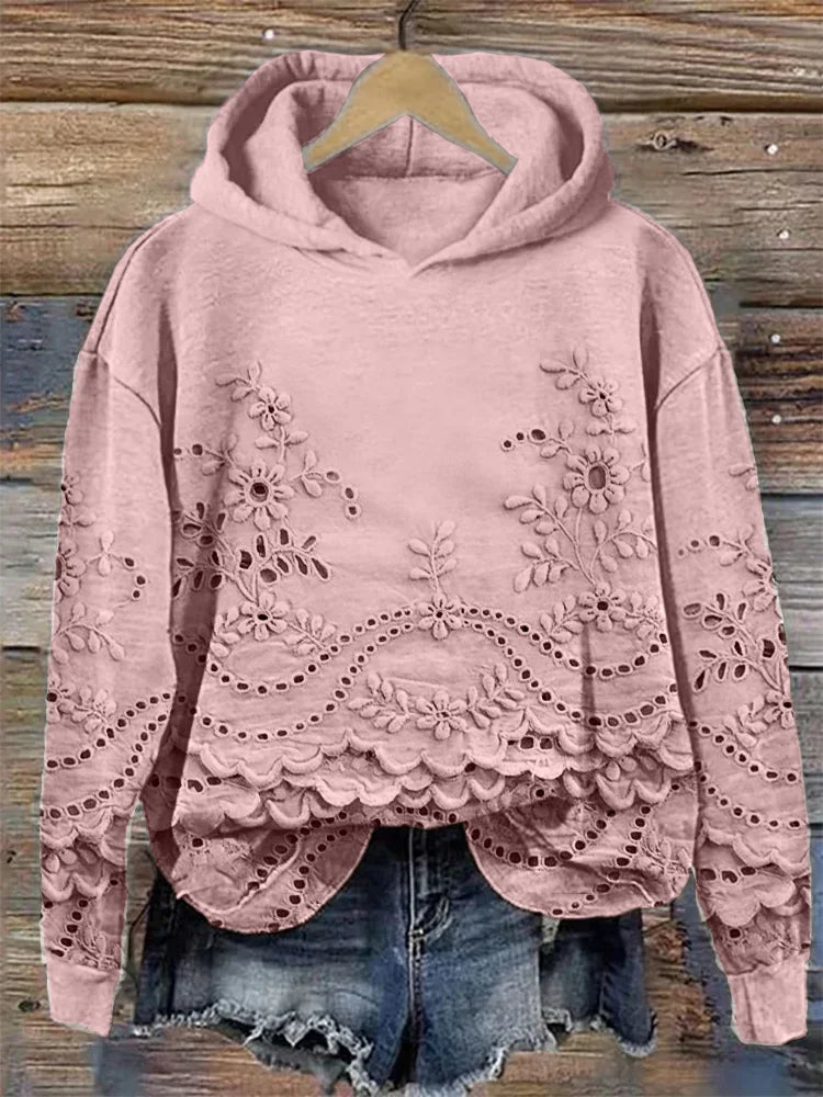 Sweatshirt van zachte stof met bloemenprint voor comfort in de herfst