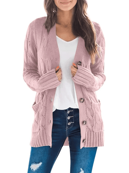 Knusse cardigan van zachte stof met vlecht voor comfort in de herfst