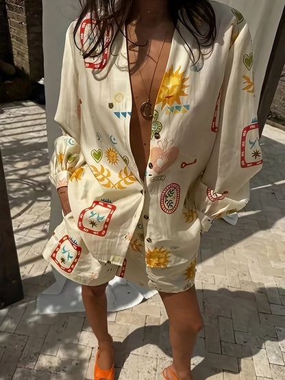 Livia | Chic Printed Long Sleeve Set