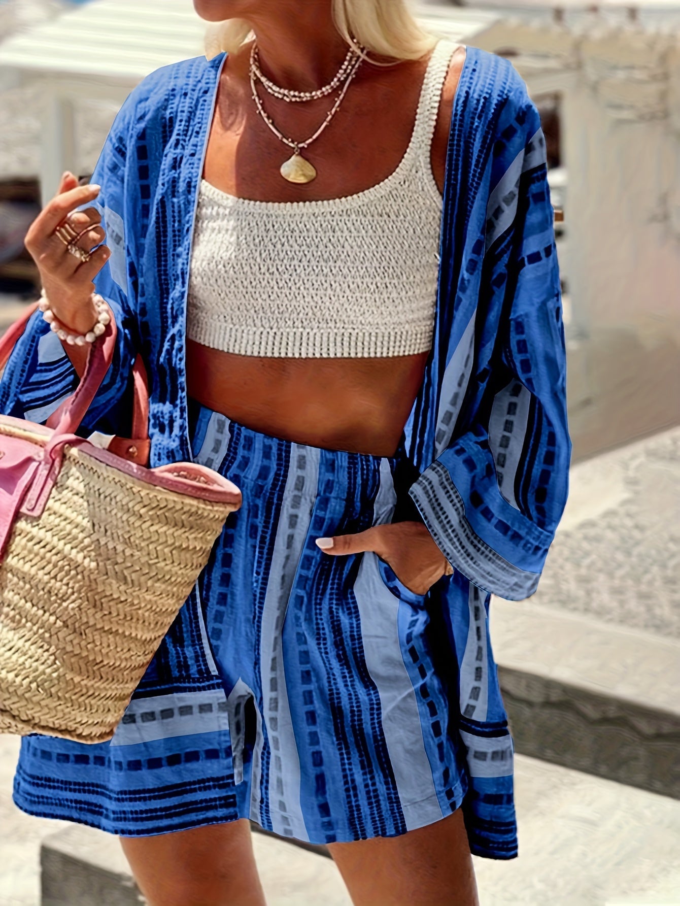 Sophie | Chic Geprinte Top en Shorts Set