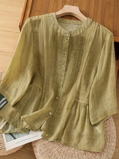 Saskia | Klassieke Linnen Blouse