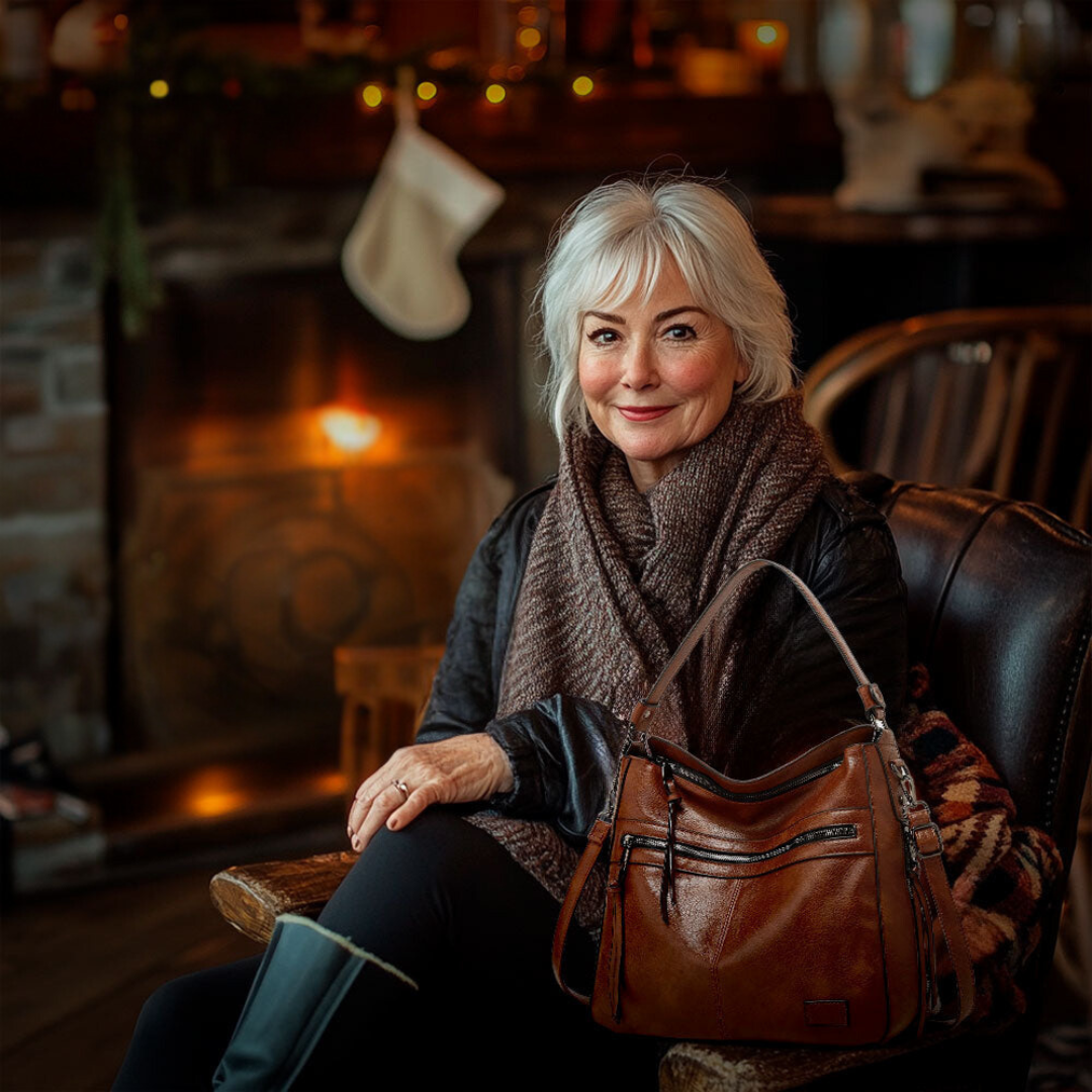 Elegante retro schoudertas van leer, comfortabel en tijdloos voor elke gelegenheid