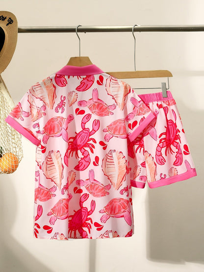 Lila | Chic Korte Mouw Top & Shorts Set