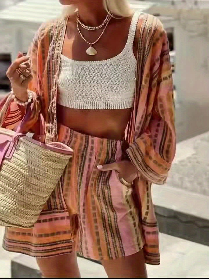 Sophie | Chic Geprinte Top en Shorts Set