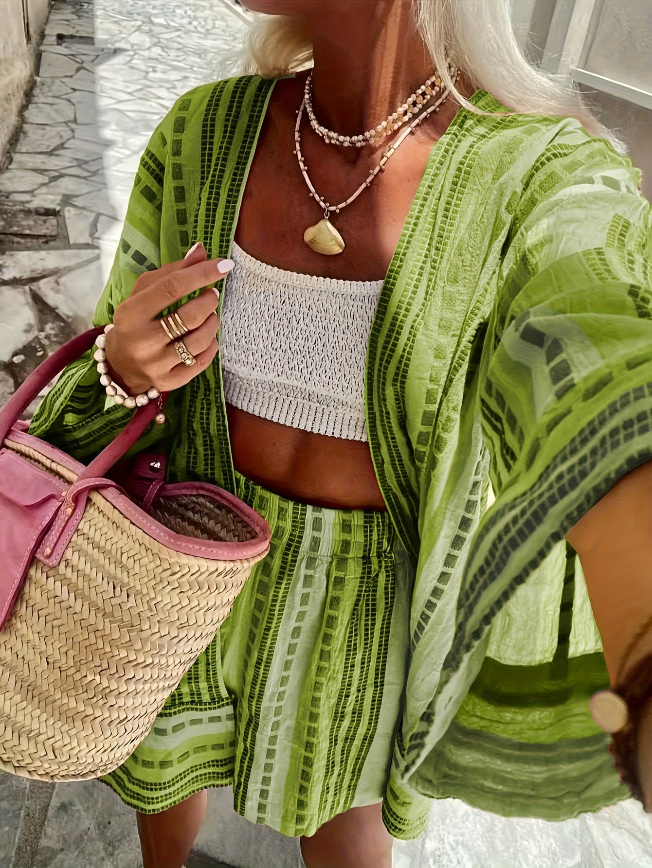 Sophie | Chic Geprinte Top en Shorts Set