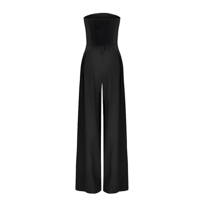 Elegante strapless jumpsuit van ademend materiaal voor de zomer