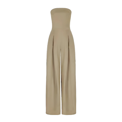 Elegante strapless jumpsuit van ademend materiaal voor de zomer