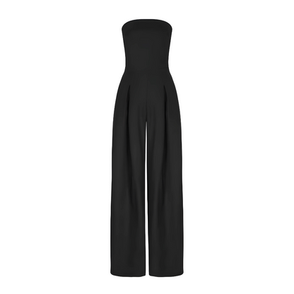 Elegante strapless jumpsuit van ademend materiaal voor de zomer