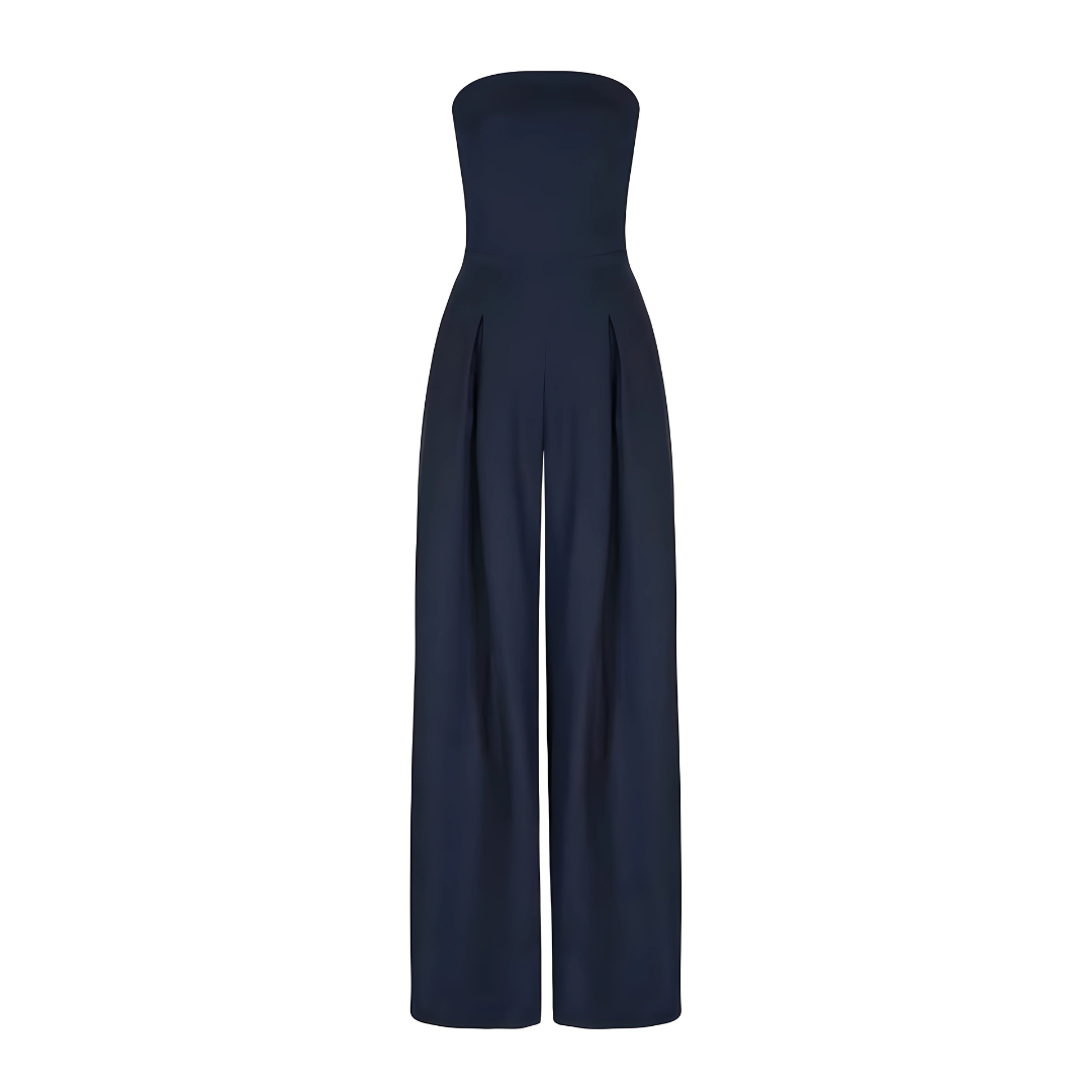 Elegante strapless jumpsuit van ademend materiaal voor de zomer