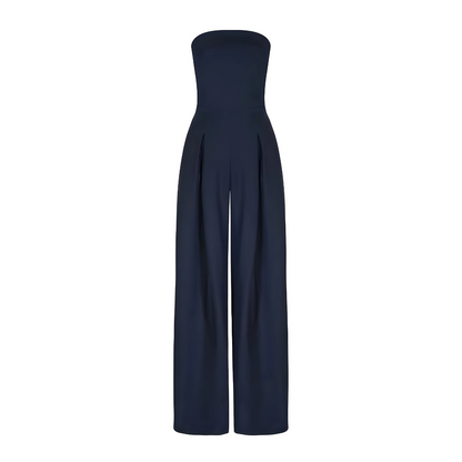 Elegante strapless jumpsuit van ademend materiaal voor de zomer