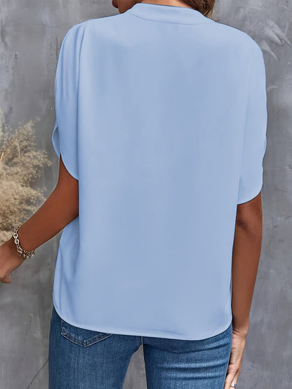 Elegante blouse van zachte stof met comfortabele draping voor herfst