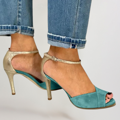 LIV | PEEP-TOE HAKKEN MET HOGE HAK, BANDJE EN SLUITING