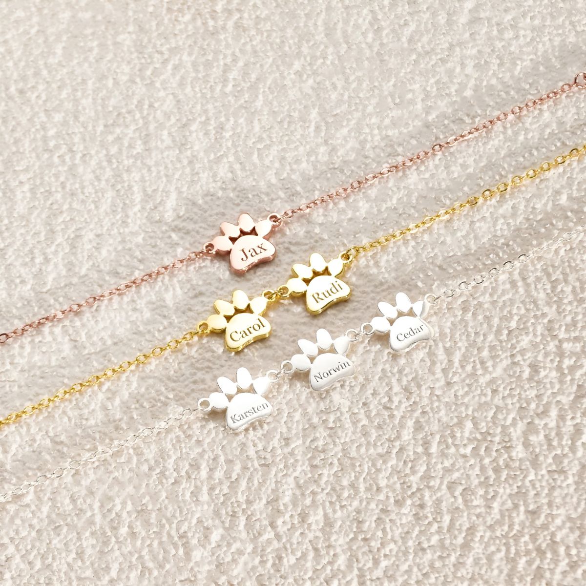 Pawfect Elegance™ | Rozen Gouden Armband met Gegraveerde Poot 🐾✨