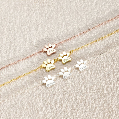Pawfect Elegance™ | Rozen Gouden Armband met Gegraveerde Poot 🐾✨
