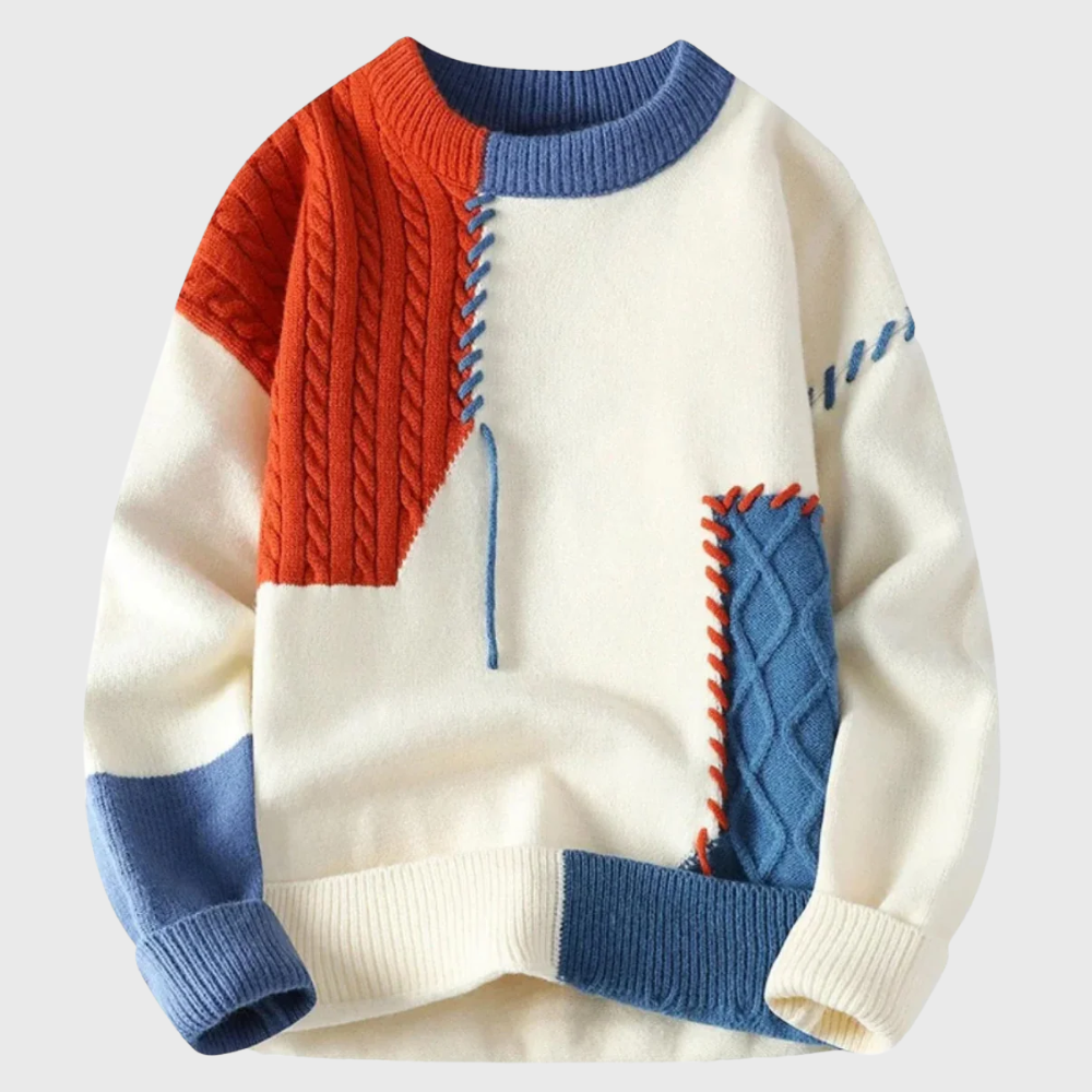 Patchwork Sweater™ – Stijlvol & Uniek