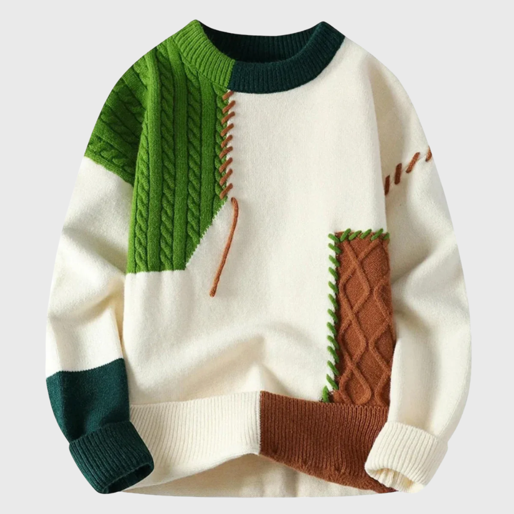 Patchwork Sweater™ – Stijlvol & Uniek