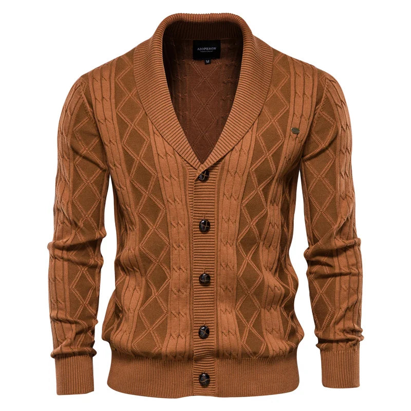 Heren cardigan van zachte wol, comfortabel en tijdloos voor de herfst