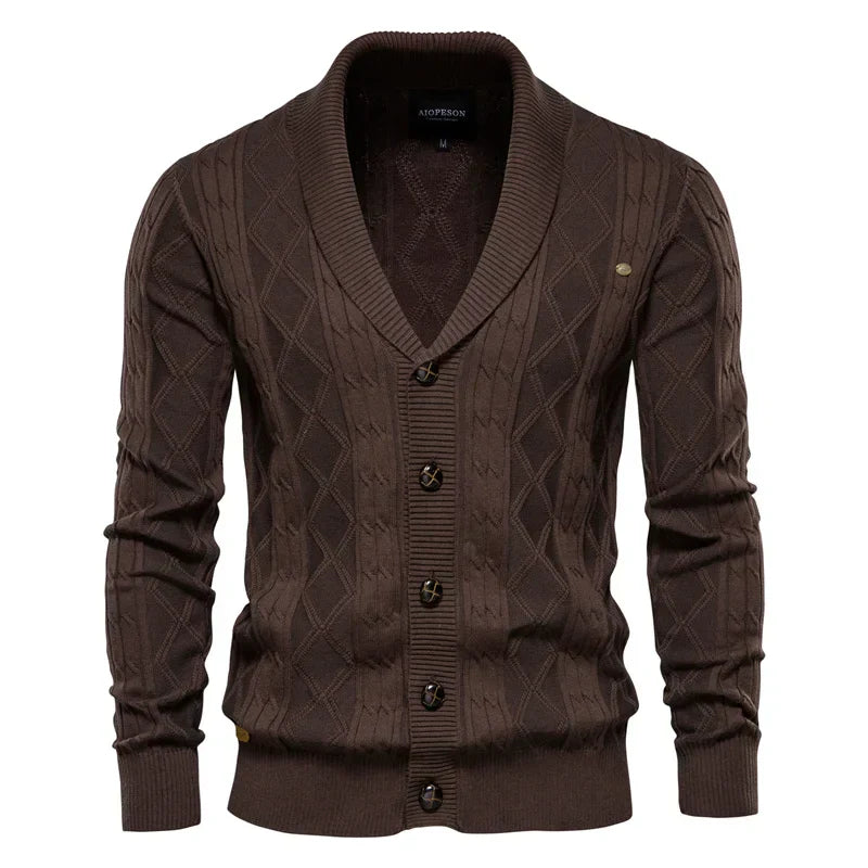 Heren cardigan van zachte wol, comfortabel en tijdloos voor de herfst