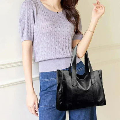 Elegante handtas van luxe leer, comfortabel en tijdloos voor elke gelegenheid