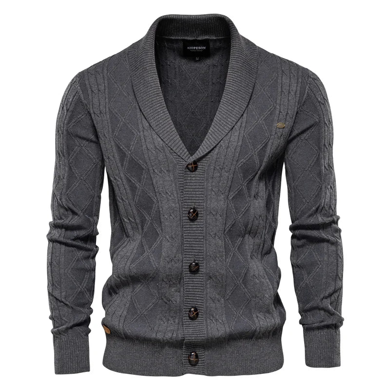 Heren cardigan van zachte wol, comfortabel en tijdloos voor de herfst