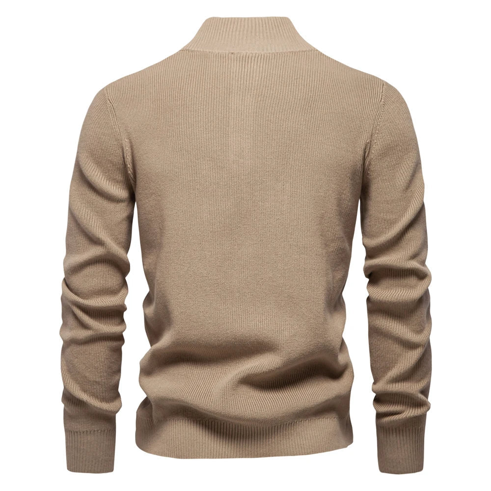 Herenpullover van zachte wol met knoopdesign voor comfort in de herfst
