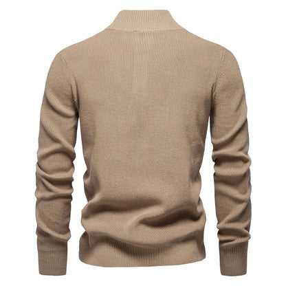 Herenpullover van zachte wol met knoopdesign voor comfort in de herfst