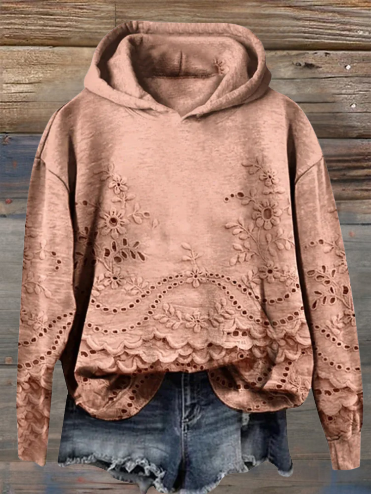 Sweatshirt van zachte stof met bloemenprint voor comfort in de herfst