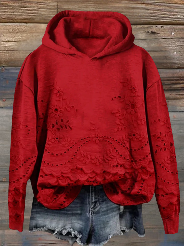 Sweatshirt van zachte stof met bloemenprint voor comfort in de herfst