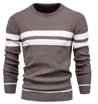 Elegante herenpullover van wol met visgraatmotief voor de herfst