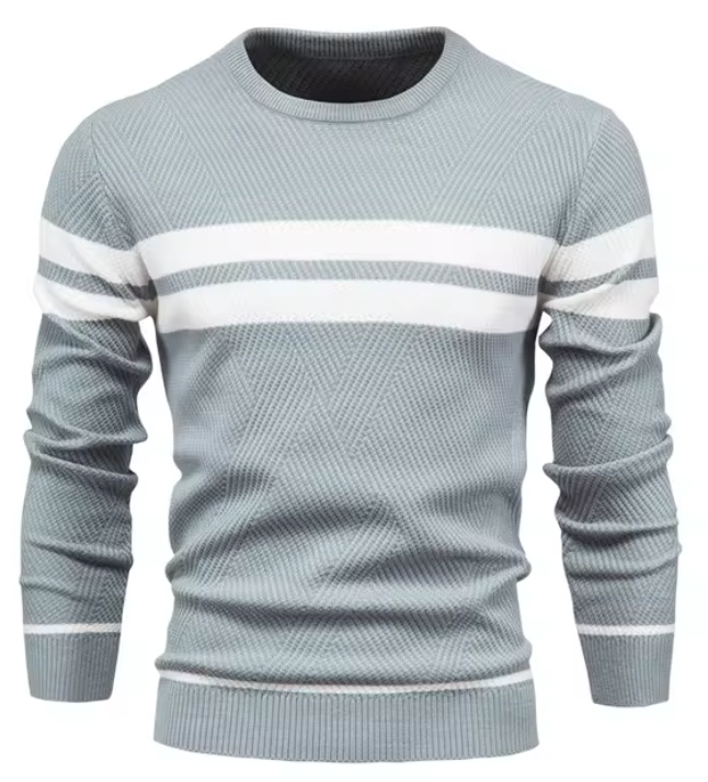Elegante herenpullover van wol met visgraatmotief voor de herfst