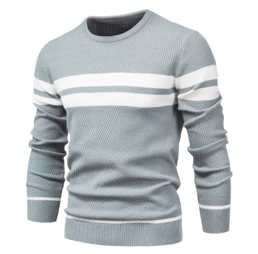 Elegante herenpullover van wol met visgraatmotief voor de herfst
