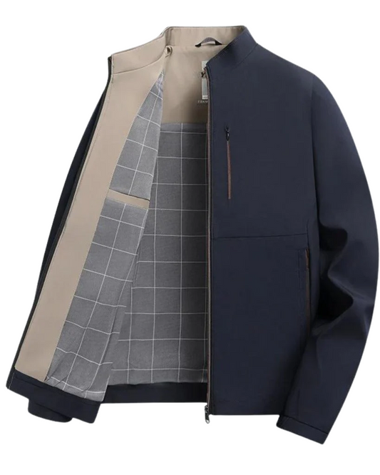 Klassiek ritsjack van zachte wol, comfortabel voor de herfst.