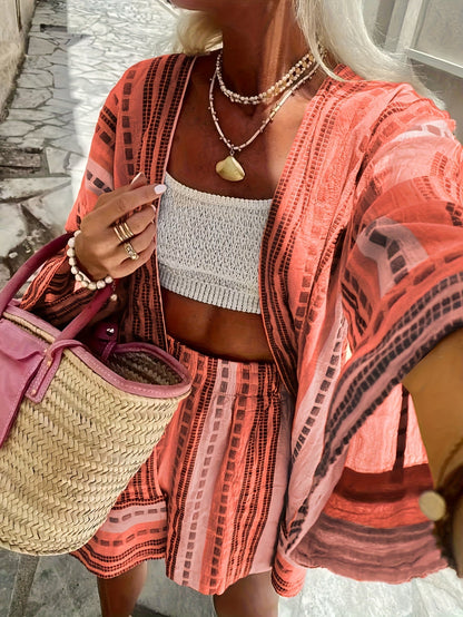 Sophie | Chic Geprinte Top en Shorts Set