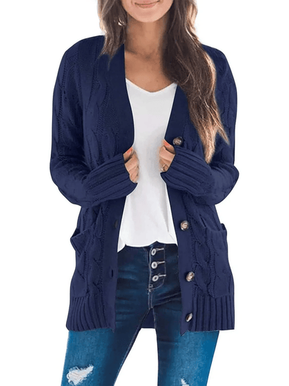 Knusse cardigan van zachte stof met vlecht voor comfort in de herfst