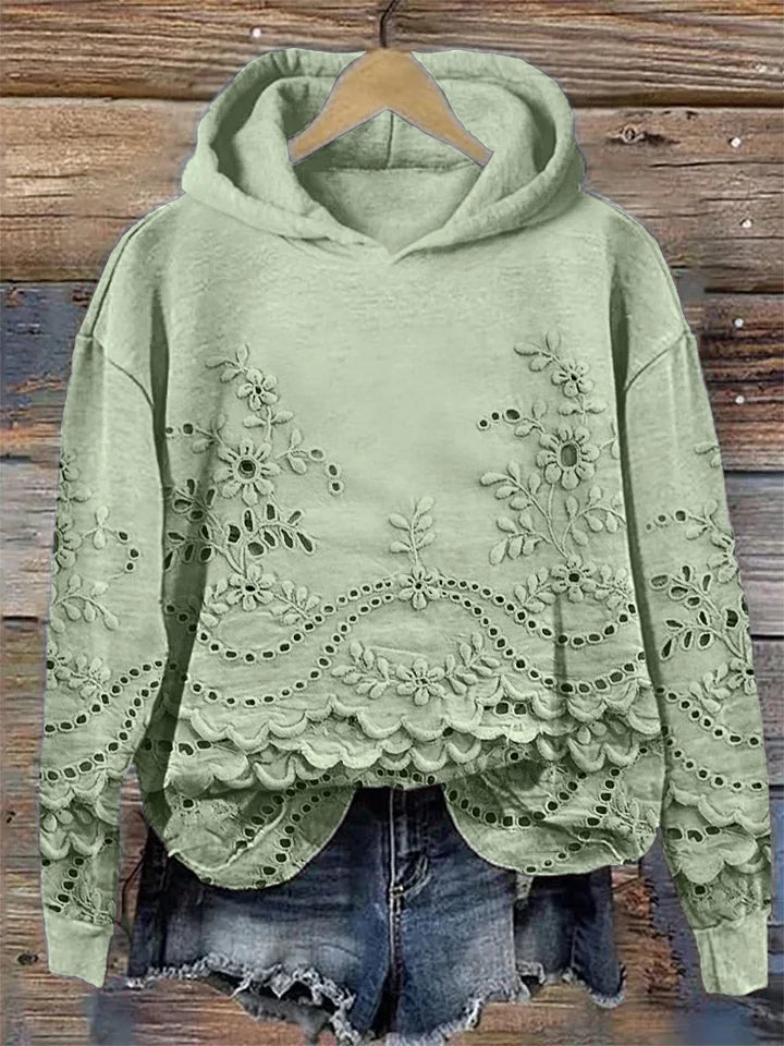 Sweatshirt van zachte stof met bloemenprint voor comfort in de herfst
