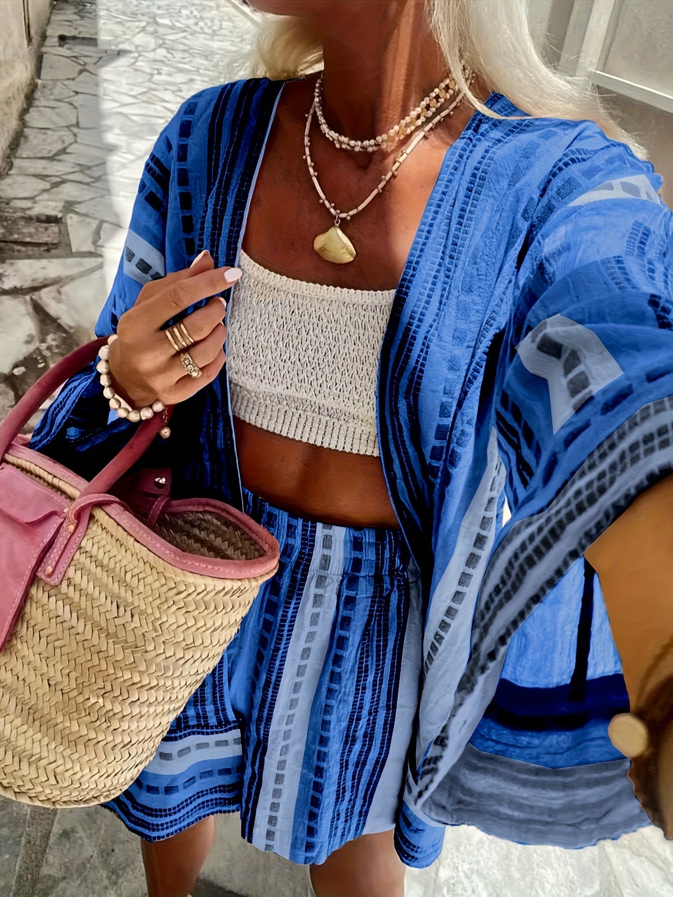 Sophie | Chic Geprinte Top en Shorts Set