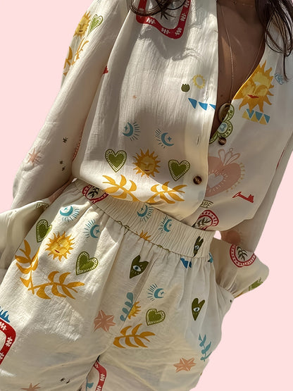 Livia | Chic Printed Long Sleeve Set