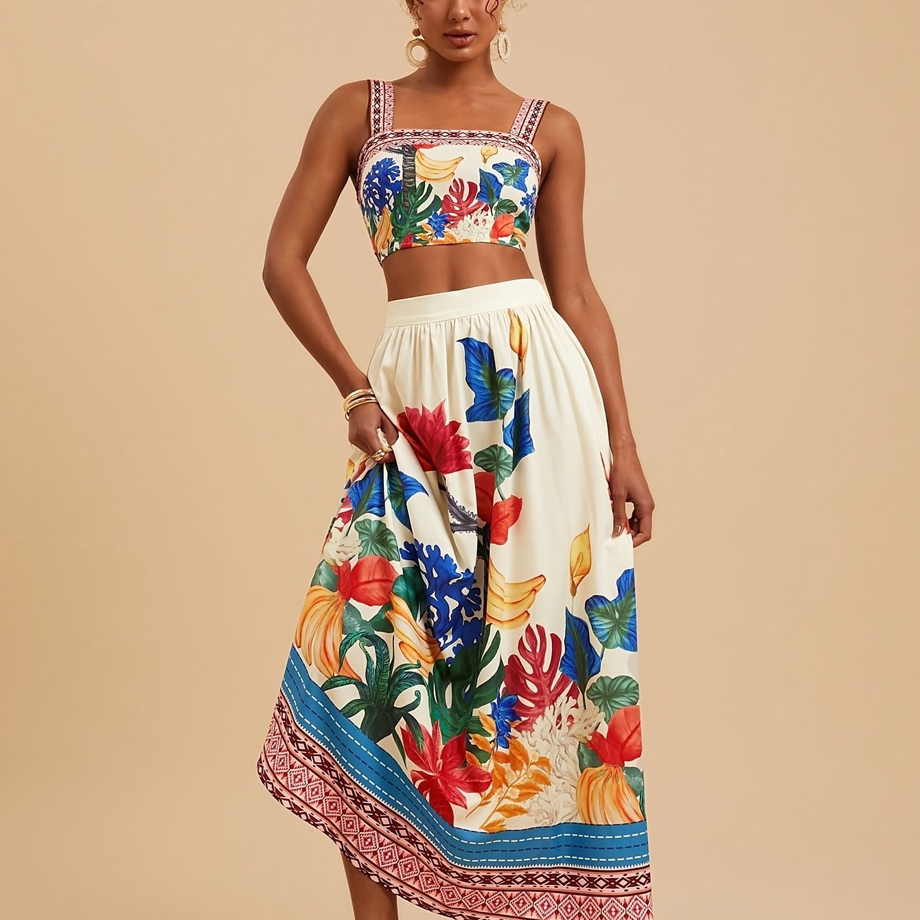 Lana | Tropische Strandset met Bloemenprint