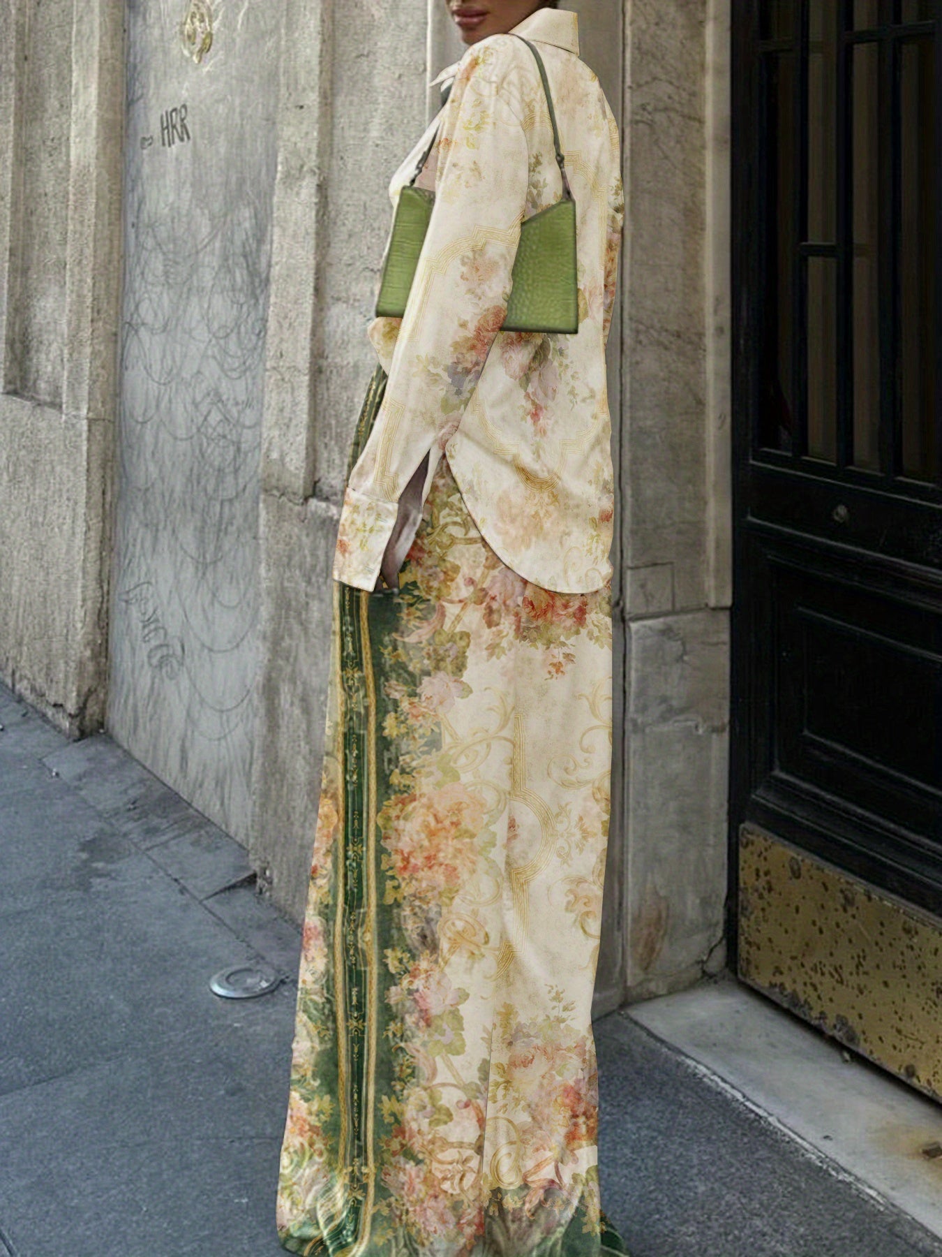 Luna | Chic Print Top & Elastic Waist Pants Set