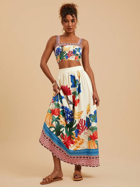 Lana | Tropische Strandset met Bloemenprint