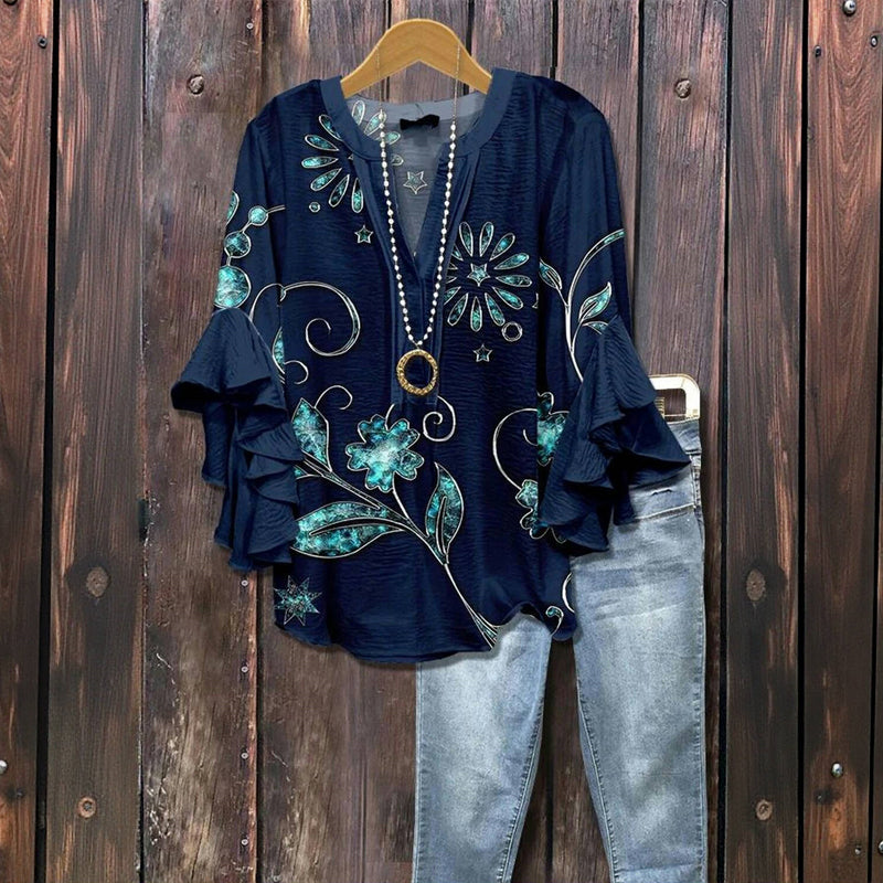 Elegante bloemenblouse van zachte stof voor een comfortabele fit