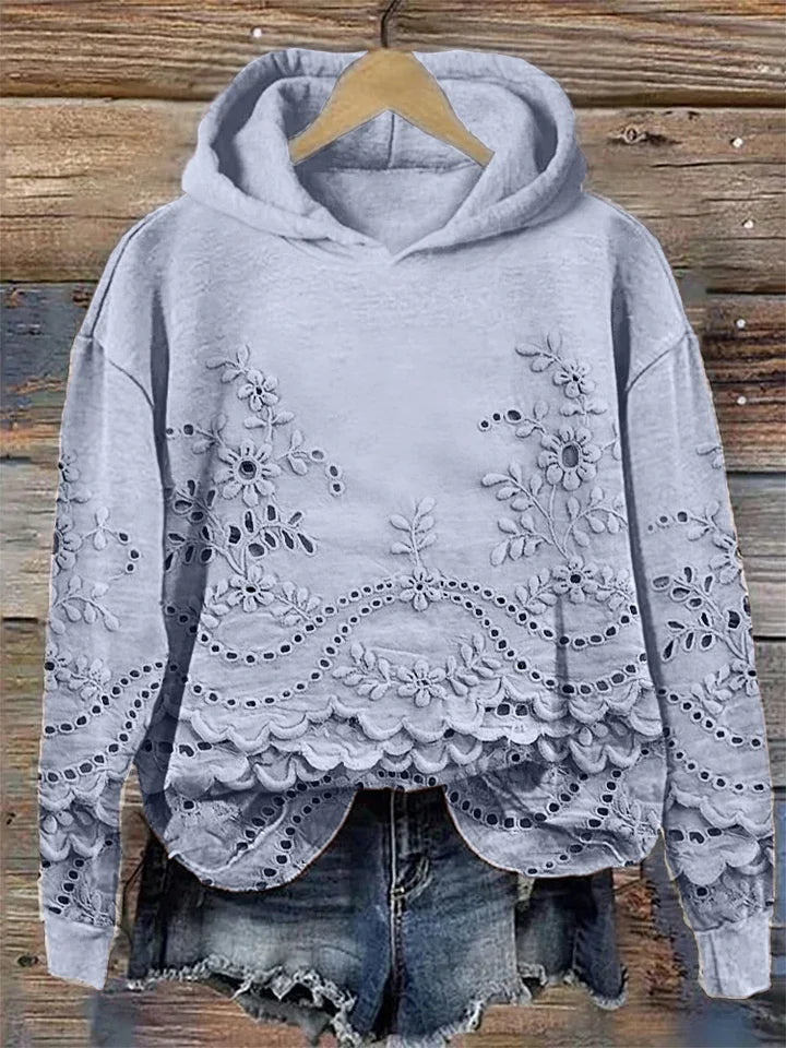 Sweatshirt van zachte stof met bloemenprint voor comfort in de herfst