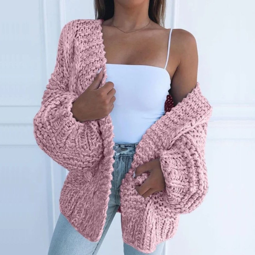 Dikke losse cardigan van comfortabele wol voor de herfst en winter