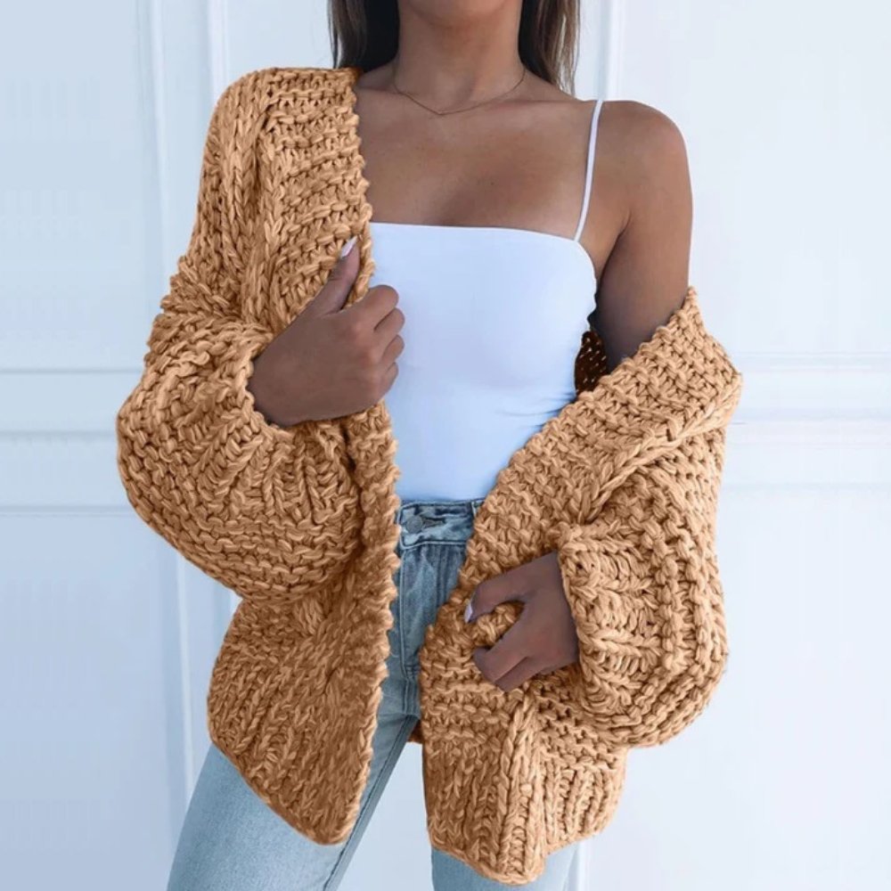 Dikke losse cardigan van comfortabele wol voor de herfst en winter