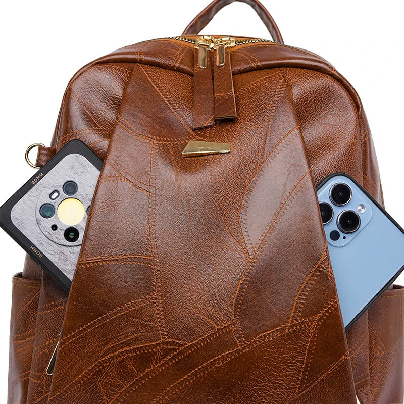 Chique klassieke rugzak van leer, comfortabel en tijdloos voor elke gelegenheid