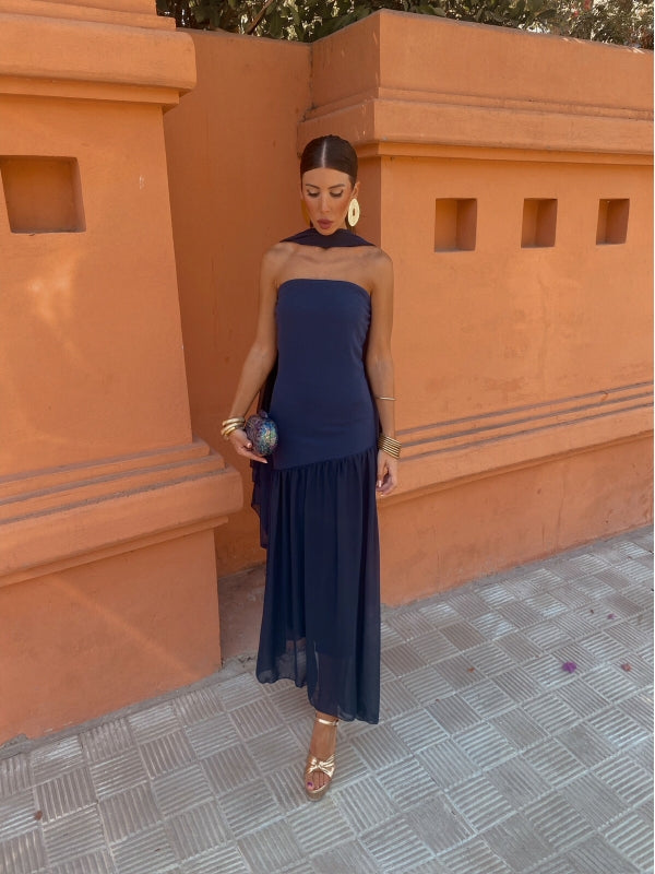 Mila | Chique Strapless Midi Jurk