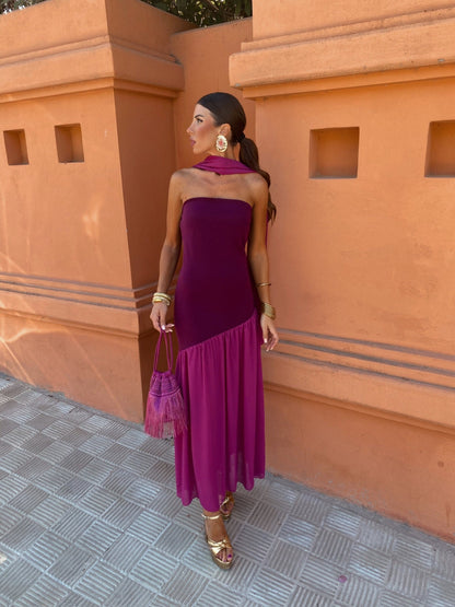 Mila | Chique Strapless Midi Jurk